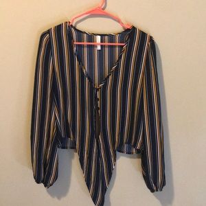 striped multi color top from xhilaration